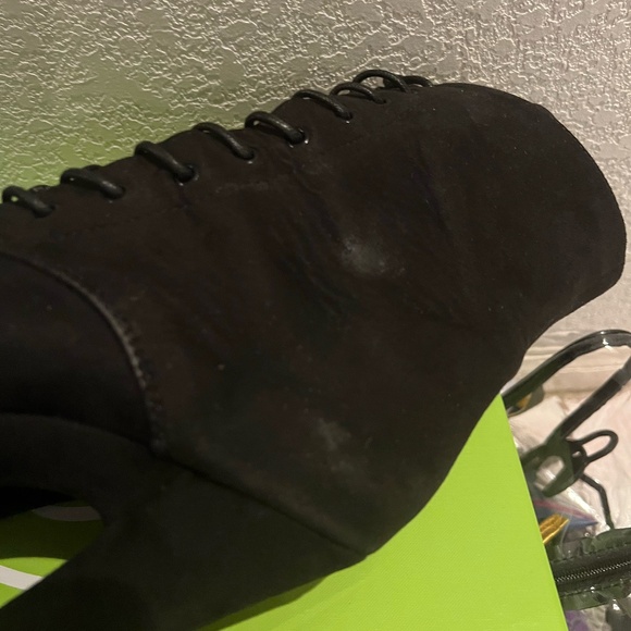 DOM DANCING ANKLE BOOTS BLACK VEGAN SUEDE BASE LINE SIZE 7 - Picture 7 of 13